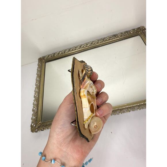 Unique Vintage Korean Brass Shell belt buckle , one of a kind - Picture 5 of 9